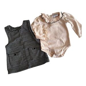 *NEW* Nicole Miller Cream and Black Matching Set with Chic Gingham Vest
